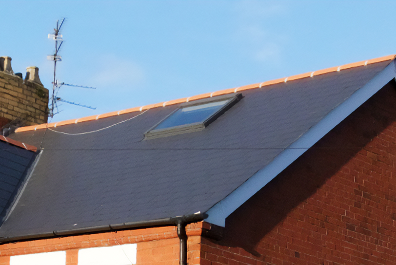 Image Of Slate Roof Completed By Newbury Roofing.