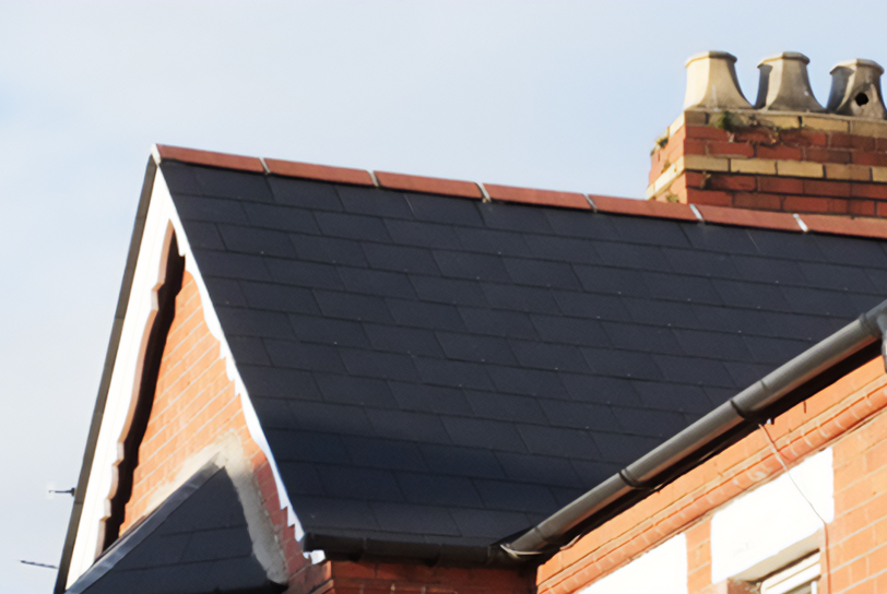 Image Of Slate Roof Completed By Newbury Roofing.